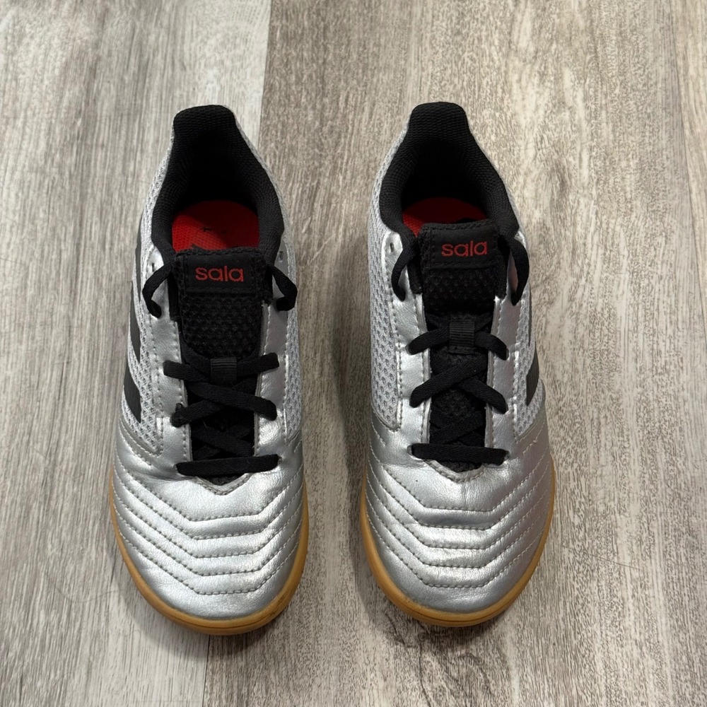 Adidas Predator 19.4 Sala Kids Silver Black Indoor Soccer Shoes G25829 Size 2